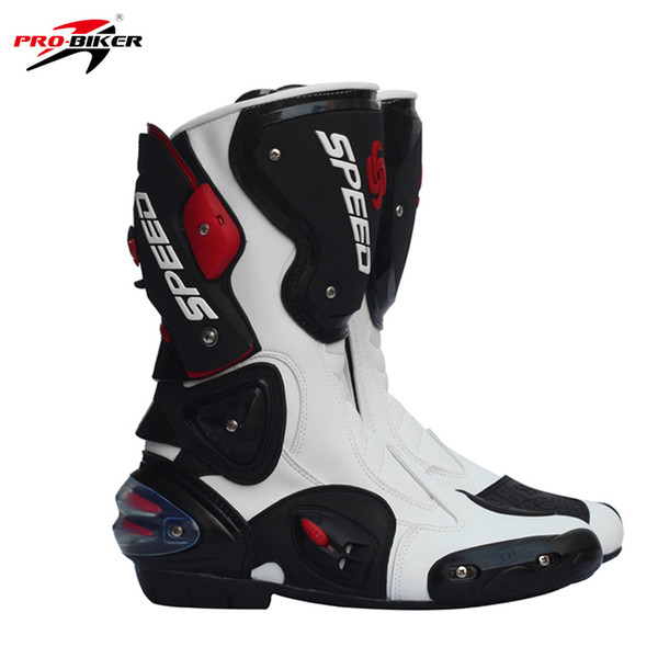 Pro Biker Leather Motorcycle Boots Pro Biker SPEED Racing Boots Motocross Drop Resistance Waterproof Riding Racing