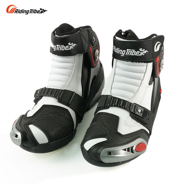 Motorcycle short Boots Riding Tribe SPEED Moto Racing Motocross Motorbike boot Black/White/Red A009 shoes