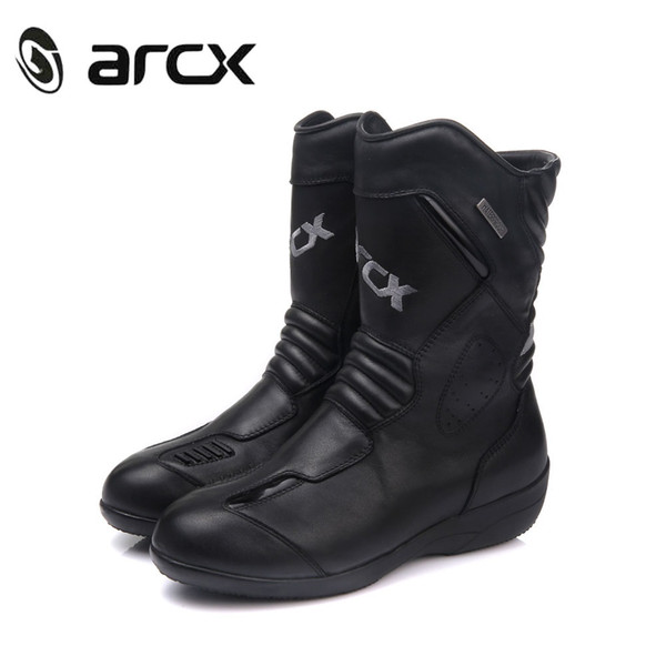 Women 's ARCX Motorcycle Boots Cow Leather Waterproof boot Racing size 36-39 Black Speed Motocross Boots Lady Moto Boot