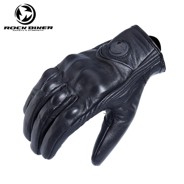 free shipping hot sale Rock Biker Retro Full Finger Motorcycle Gloves Leather Summer Men Cycling Moto Motorbike Protective Gears Glove