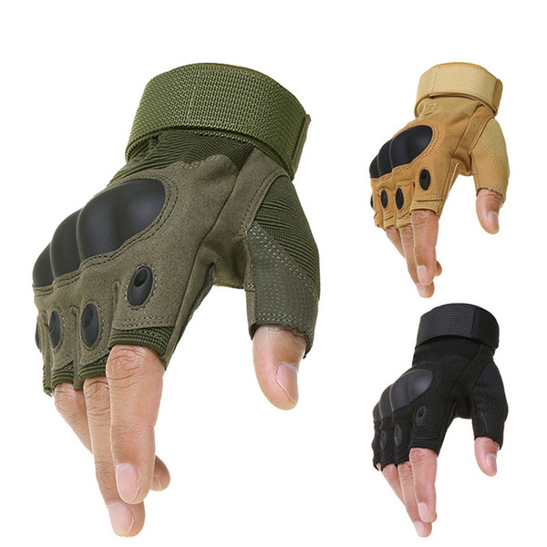 Outdoor Motorcycle Hard Knuckle Fingerless Gloves Motorbike Motocross Military Tactical Hunting Cycling Half Finger Protective