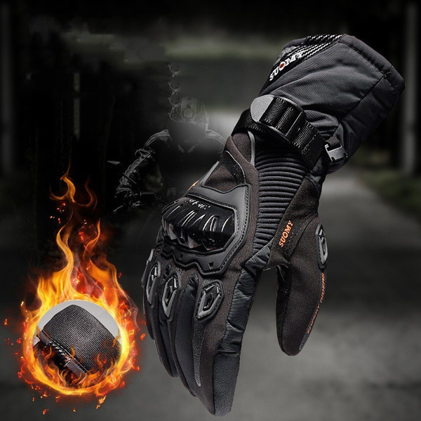 motorcycle gloves waterproof warm 4 seasons riding motorcycle cycling riding tactical gloves anti-fall off-road thickened long men gloves