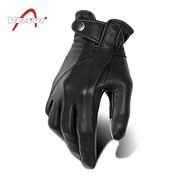 Four seasons breathable leather touch screen racing gloves knight full finger gloves/motorcycle gloves cycling anti-fall gloves 2 colors