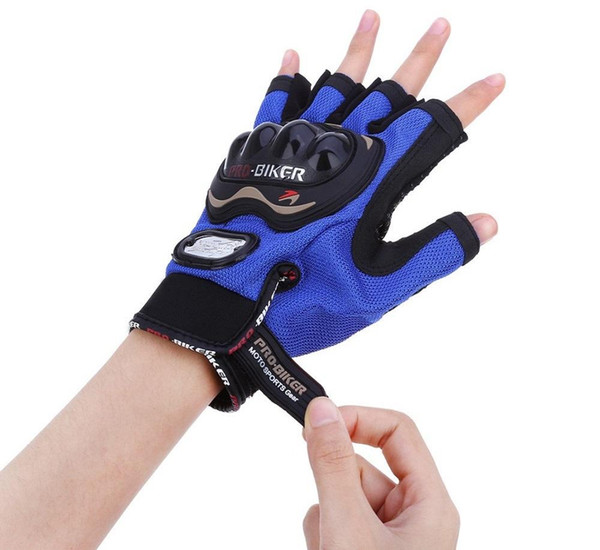 1Paired Half-finger Motorcycle Gloves Motorbike Outdoor Sports Riding Breathable Protective Gears Suitable For Night Riding