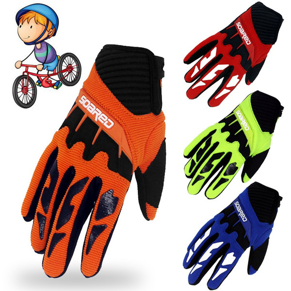 Children gloves 3-12 years old children skating glove bicycle scooter full finger riding gloves Motorcycle Cycling Riding Tactical Gloves