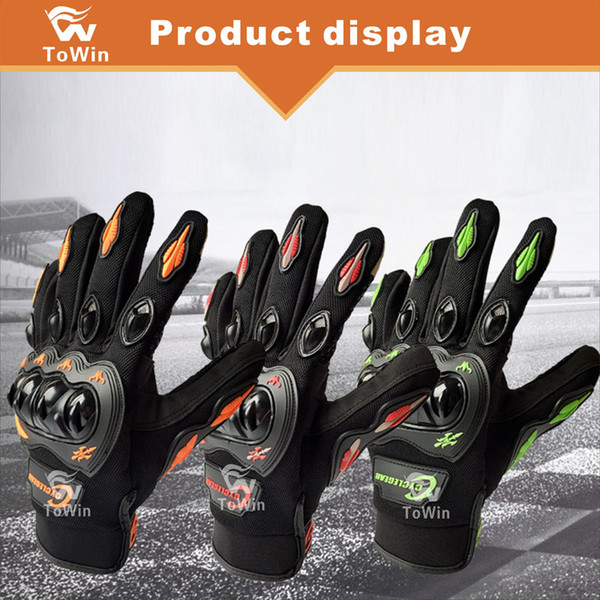 Wholesale Motorcycle Gloves Touch Screen Breathable Protective Gloves Moto Motocross Cycling Palm Protection Outdoor Sports Bike