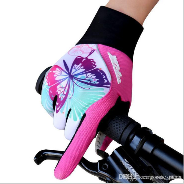 2019 New F553 Spring and summer women's long finger gloves outdoor bicycle breathable sunscreen shock riding gloves