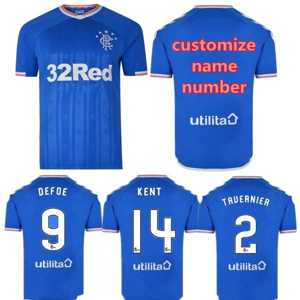 19 20 Glasgow Rangers soccer jerseys home away 2019 2020 9 Katic 37 Arfield 6 Goldson 20 Morelos football shirt