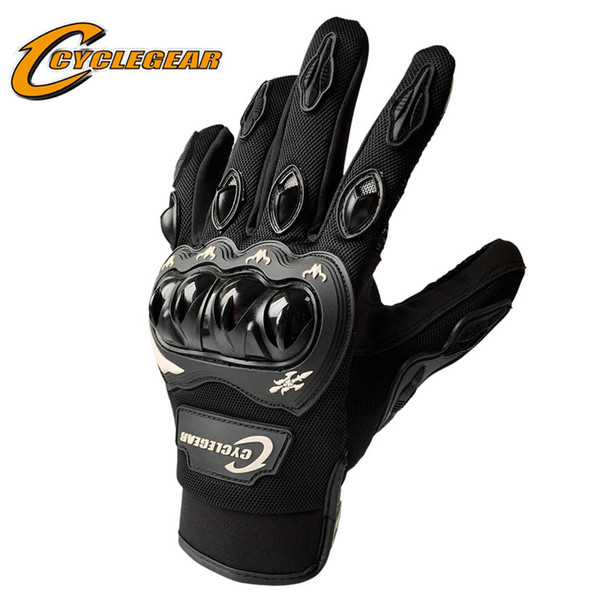 Cyclegear Leather Full Finger Motorcycle Gloves Touch Screen Motorbike Riding Guantes Waterproof Motocross Cycling Gloves CG666