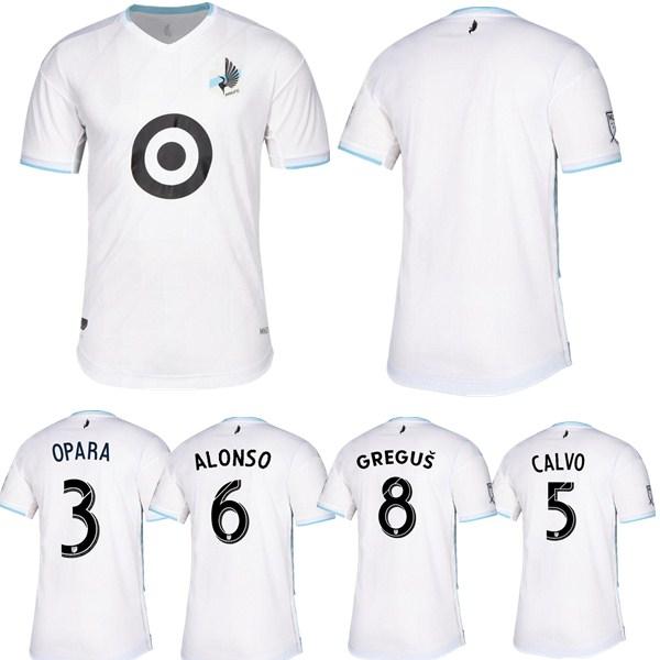 2019 2020 MLS Men's Minnesota United FC White soccer jerseys 2019 MLS ALONSO CALVO DARWIN JR OPARA soccer jersey adult Running Jerseys