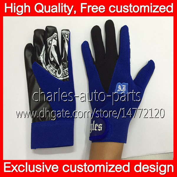 100% New Blue Gloves Hot Exclusive customized design Blue AJ Styles Gloves Unisex Sports Bone Women Man Children New AJ Gloves Free shipping