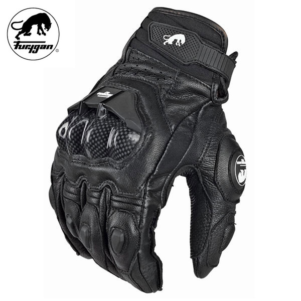 Furygan Summer Men's Breathable AFS6 Motorcycle Gloves Racing Leather Guantes Carbon Knukle Protection Gants Moto Black White B