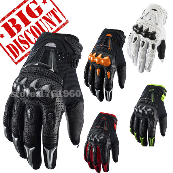 2018Hot Sale Top Leather Carbon Fiber Motorcycle Men Gloves Motocross Racing Biking Gear Glove 5 colors size M/L/XL