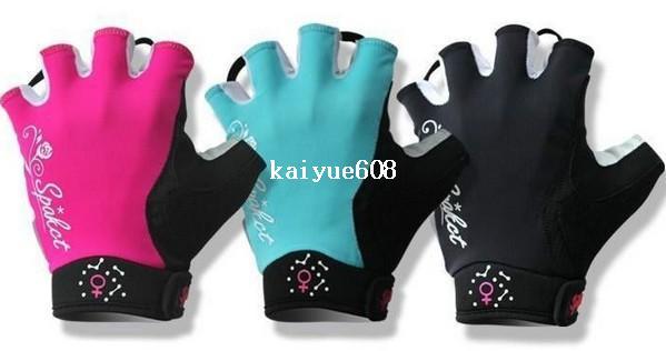 SPAKCT Women's Gel Pad Half Finger Cycling MTB Bicycle Bike Gloves - Simple Love Size:S~L 3 colors