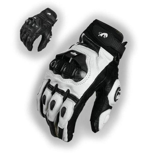 Motorcycle ASF-6 leather gloves motorcycle knight daily riding protection gloves racer casual ride protect black and withe breathable