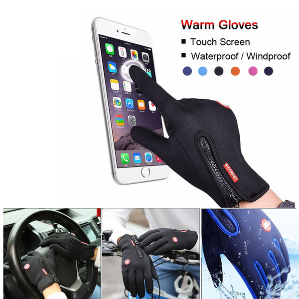 Unisex Winter Hot Sale Windproof Waterproof Outdoor Sports Gloves Thick Warm Mittens With Touchscreen Function Unisex Anti-slip Design Glove