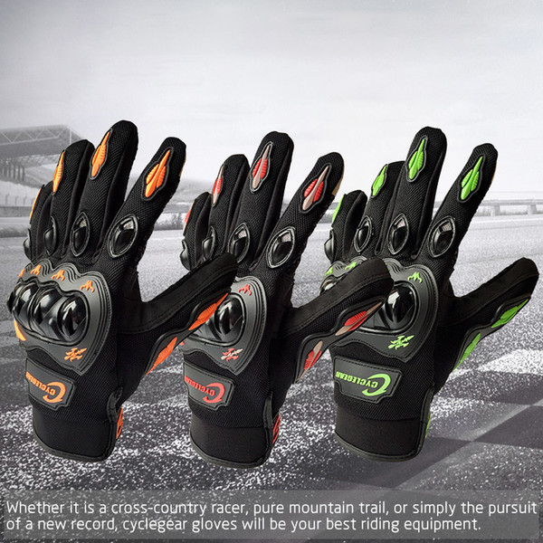 M L XL XXL Green Red Orange Full Finger Motorcycle Gloves Motocross Racing Phone Touch Mittems