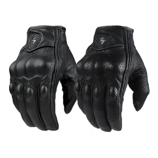 chemical Motorcycle Outdoor Sports Full Finger Motorcycle Riding Protective Armor Black Short Leather Gloves gym For Men For Women