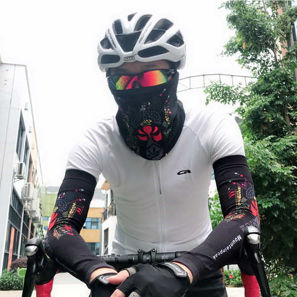 Sleeves+Mask Set Layer One Sun Protection, UV Cooling, Slim Fit, Full Length Sleeves for Cycling Driving Fishing Running Outdoor Sport