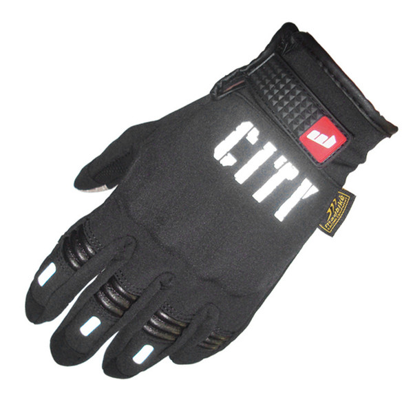 Motorcycle gloves Touchable outdoor riding gloves Cross-country racing car full finger touch screen gloves night reflection