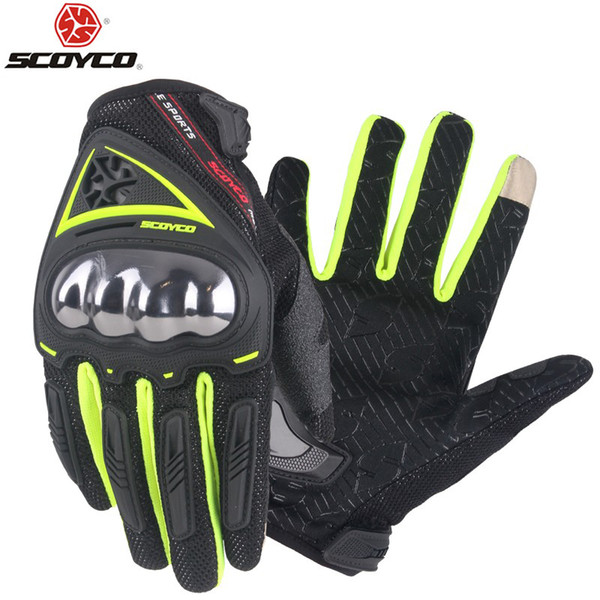 Gloves SCOYCO Motorcycle Gloves Summer Breathable Wearable Protective Outdoor Sports Full Finger Riding Glove Touch the screen Guantes