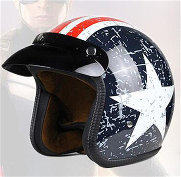 Vintage motorcycle helmet, DOT certified, unisex, American style half helmet,