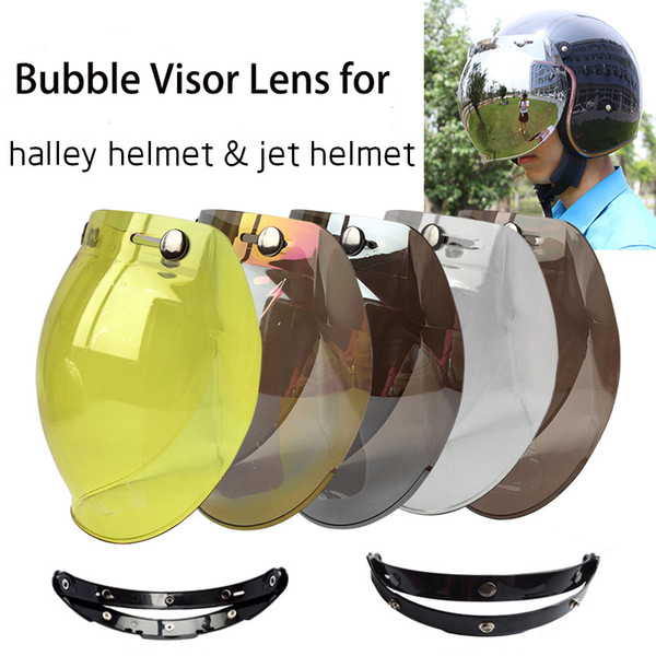 Open Face Motorcycle Helmet Visor Lens Motorbike Glasses for Retro Harley Helmet With 6 Colors For Choice