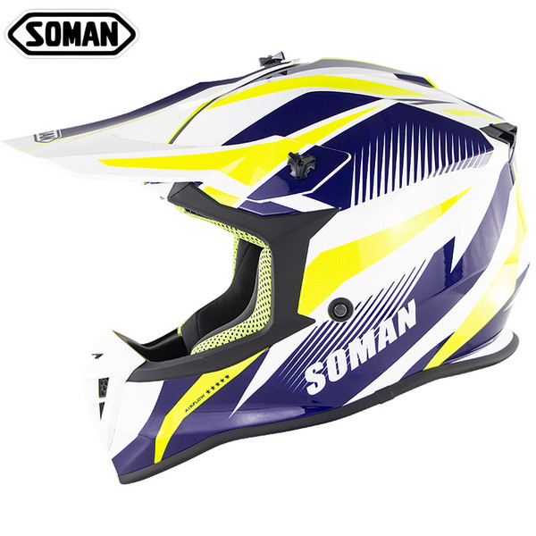 New Arrival SOMAN Motocross Helmet Cross country Helmet MX Dirt Bike Cycling Casco ECE Approval SM633