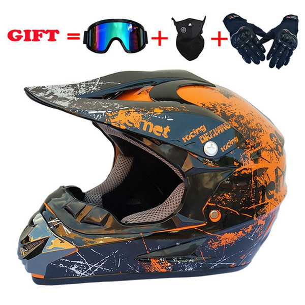 Motorcycle Helmet 4pcs Set Off Road Motocross Helmet Motorcycle Helmet Offroad Atv Cross Racing Bike Casque With Goggles Mask