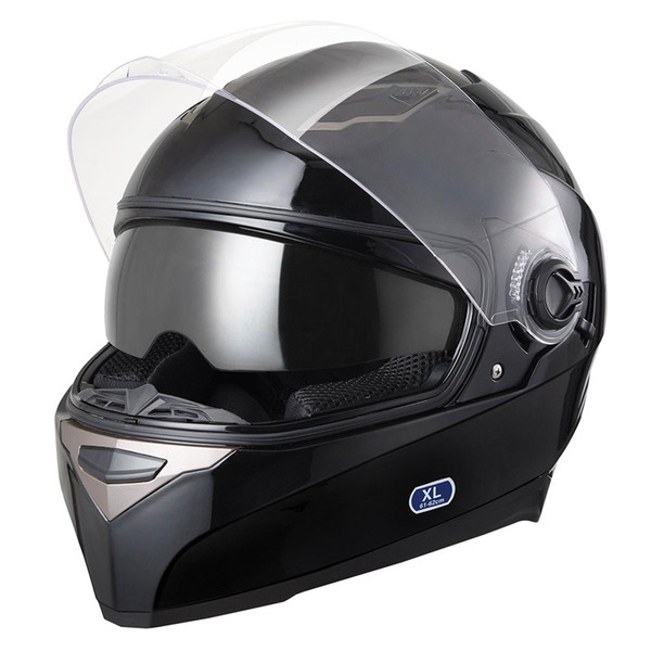 DOT Motorcycle Full Face Helmet Dual Visors Lightweight ABS Air Vent Motorbike Touring Sports Adult