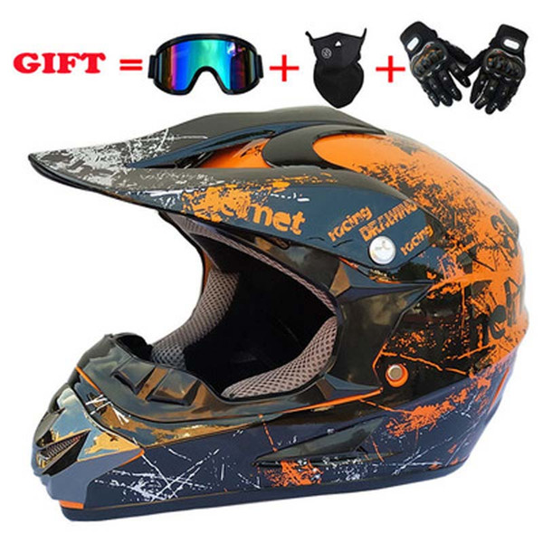 NEW Off Road Motocross Helmet Motorcycle Helmet Casco Capacetes Half Helmet Open Face Offroad ATV Cross Racing Bike Casque with Goggles Mask