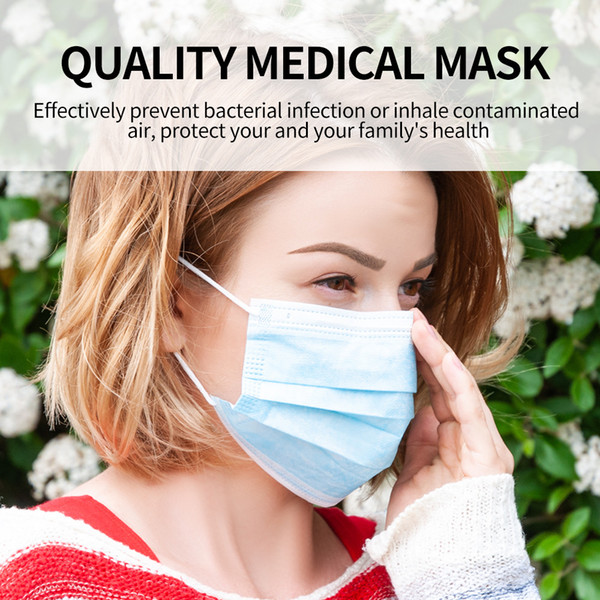 50 Pcs N95 Grade Masks Disposable Face Masks Surgical Face Mask Disposable Non-woven Dust-proof Haze-proof Free Shipping Surgical Masks