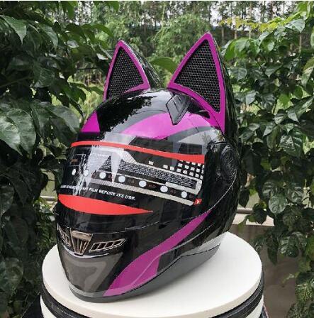 Full face motorcycle helmet personality cat ears helmet fashion motorcycle locomotive full face helmet catwoman