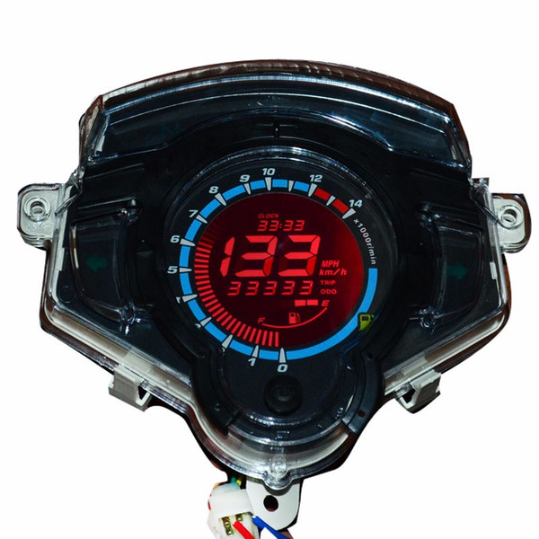 7 color Screen Motorcycle Speedometer 12V 50W LCD Digital Motorbike Odometer Tachometer Ajustable Fit Most Motor TYB009