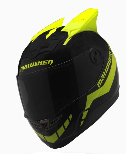 MALUSHEN motorcycle helmet full face black-yellow color