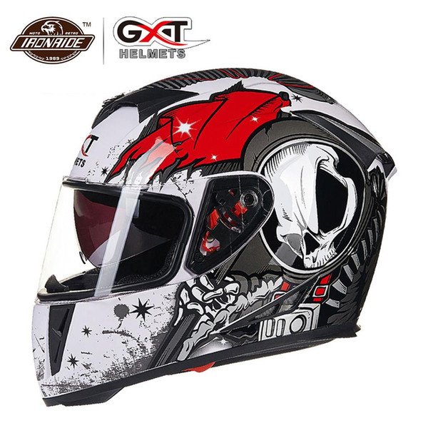 GXT New Flip Up Racing Helmet Double Lens Motorcycle Helmet Full Face Safe Racing Riding Helmets Casco Capacete Casque Moto