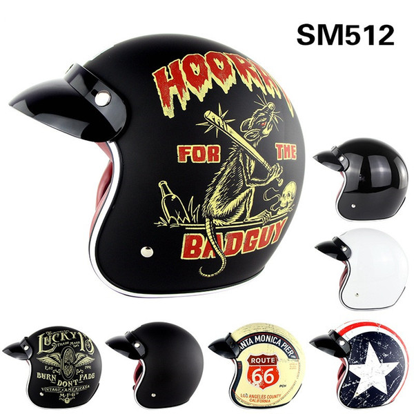 Motorcycle Retro Harley Helmet Chopper Vintage Casco Moto Chopper Open Face Helmets Motor bike Scooter Casco