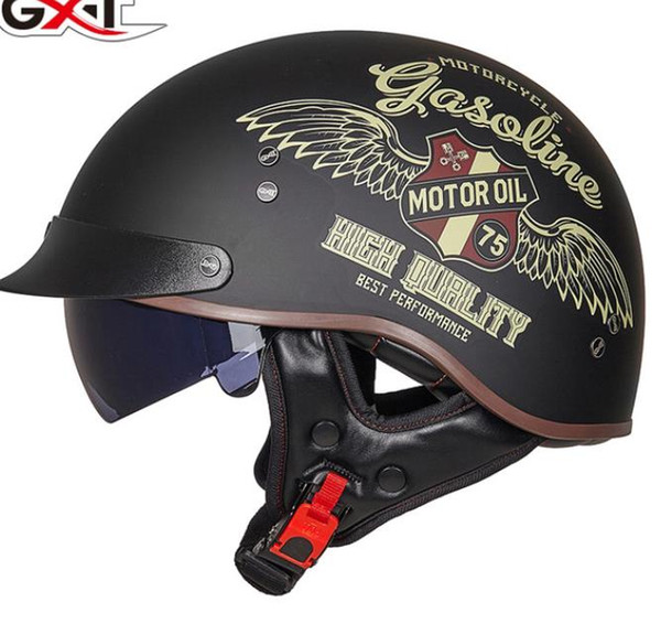 GXT DOT Certification Retro Motorcycle Helmet Moto Helmet Scooter Vintage Half Face Biker Motorbike Crash Moto Helmet Casco Moto