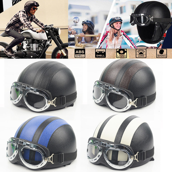 Adult Helmets Motorcycle Retro Half Cruise Helmet Motorcycle Scooter Helmet Vintage GERMAN Motorcycle Moto