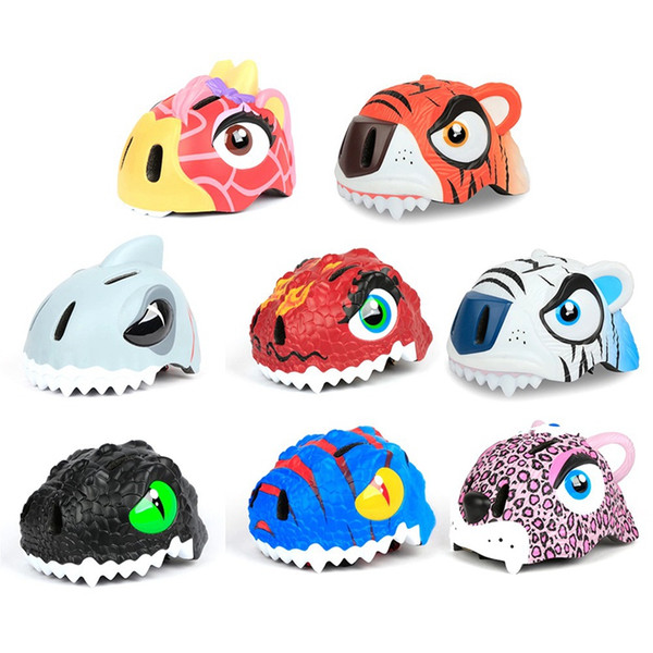 Kids Helmet Cartoon Animal Project Helmet Cycling Equipment Ultralight Girls Skateboard Safety Cap Boys Scooter Helmets