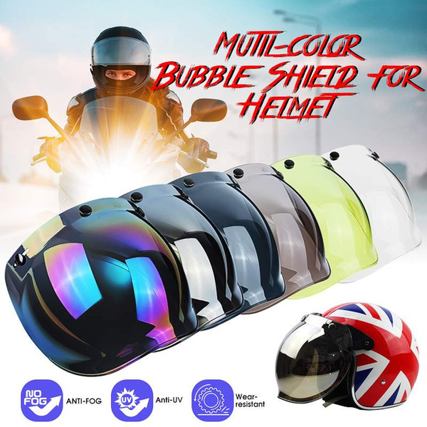 Windproof Motorcycle Helmet Bubble Visor Lens Retro Motorbike Bubble Shield Mask Visor For Cafe Racer