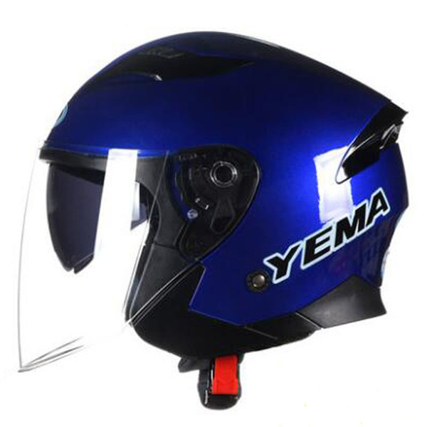 2022New women men Autumn Winter YEMA 3/4 Open Face Motorcycle helmets Double Lens Half Face Motorbike helmet PC Lens