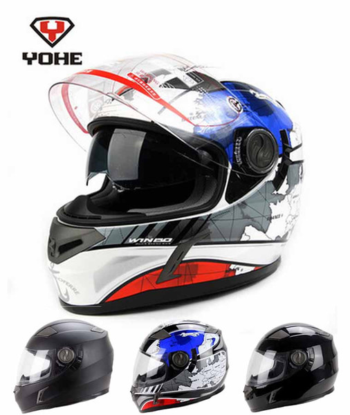 Eternal YOHE double lenses full face motorcycle helmet run motorbike helmet made of ABS YH-952-RR built-in UV protection lens