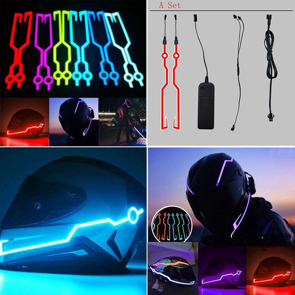 New Motorcycle Helmet Light LED DIY Black Helmet LED Light Motorbike Safety Reflective Strip Modification