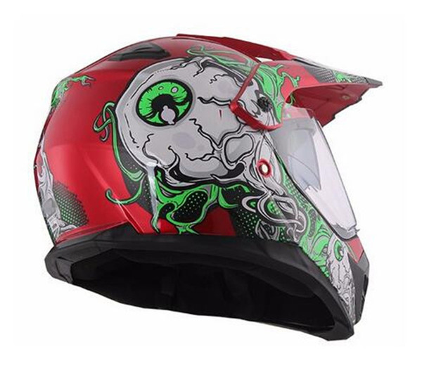 Double lens Motorcycle Helmets Motocross Racing Helmet Off Road Motorbike Full Face Moto Cross Helmet XS size