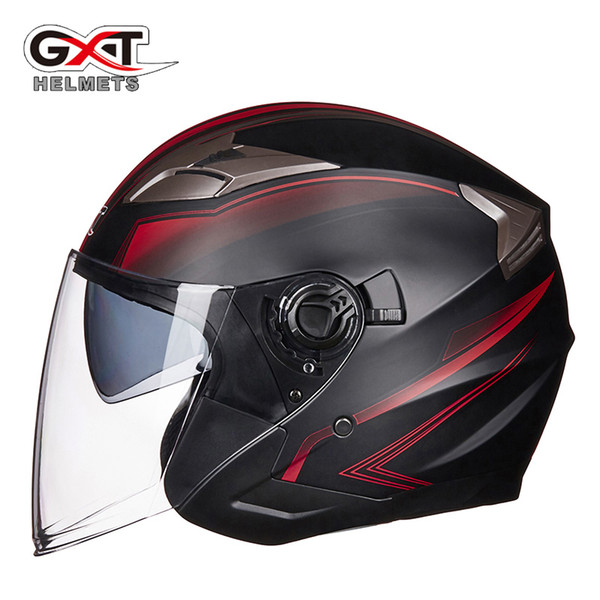 GXT708 Motorcycle Helmet Half Face ABS Motorbike Helmet Electric Safety Double Lens Moto Casque For Women/Men