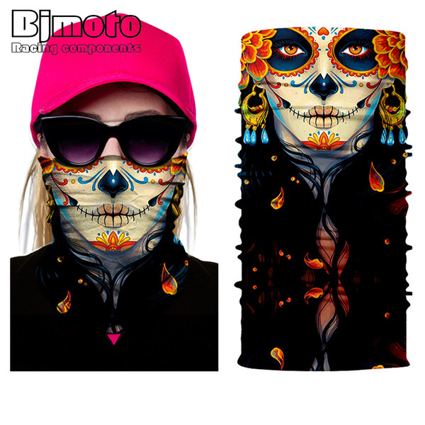 2022Seamless Skull Skeleton Joker Clown Balaclava Tube Neck Face Mask Scarf Motorcycle Bicycle Hunting Outdoor Bandana Headband