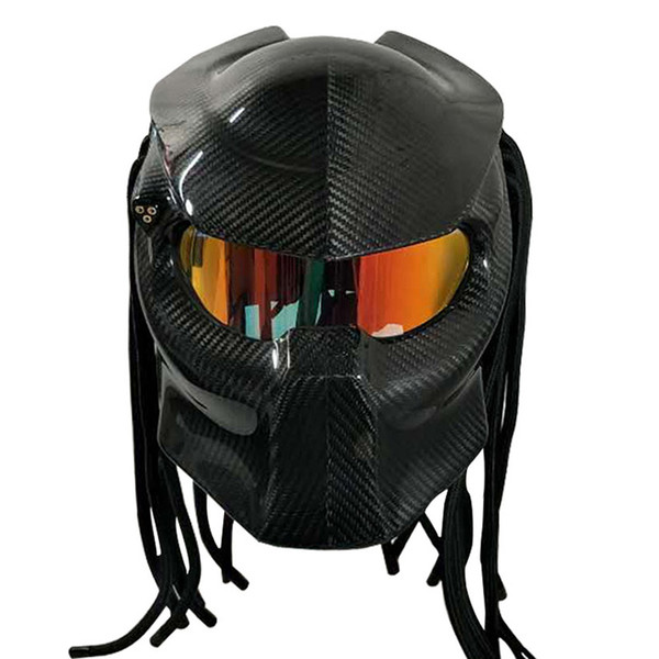 VCORCS  carbon fiber devil full face motorcycle helmet demon night personality handcraft motorbike helmet DOT approve