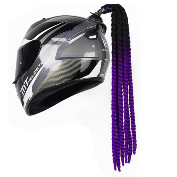 60cm Motorcycle Helmet Braids Women Helmet Dreadlocks Ponytail Braid Motocross Bicycle Punk Hair Decoration Dreadlocks 27