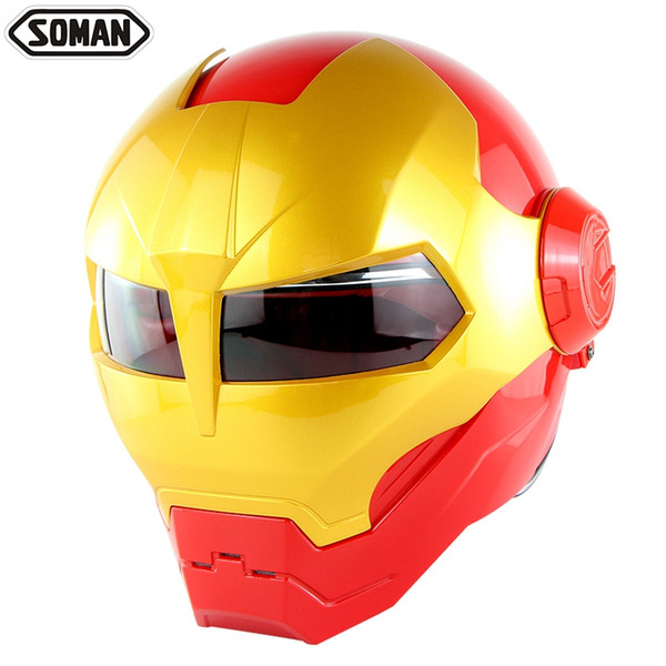 Soman SM 515 Robot Helmets Racing Motorcycle Ironman Helmet Motocross Flip Up Robote Style Casco Full Face capacetes